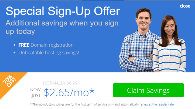 Bluehost Special Sign-Up Offer