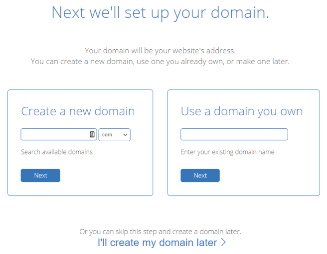 Choose Free Domain - Bluehost